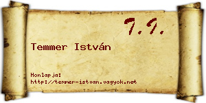 Temmer István névjegykártya