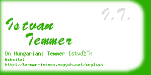 istvan temmer business card